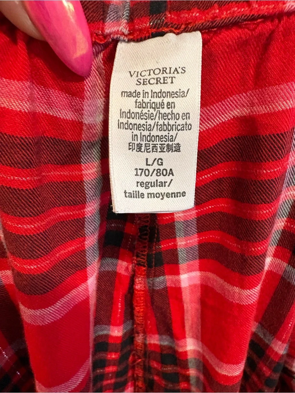 Victoria's Secret Red and Black Plaid Sleep Pants